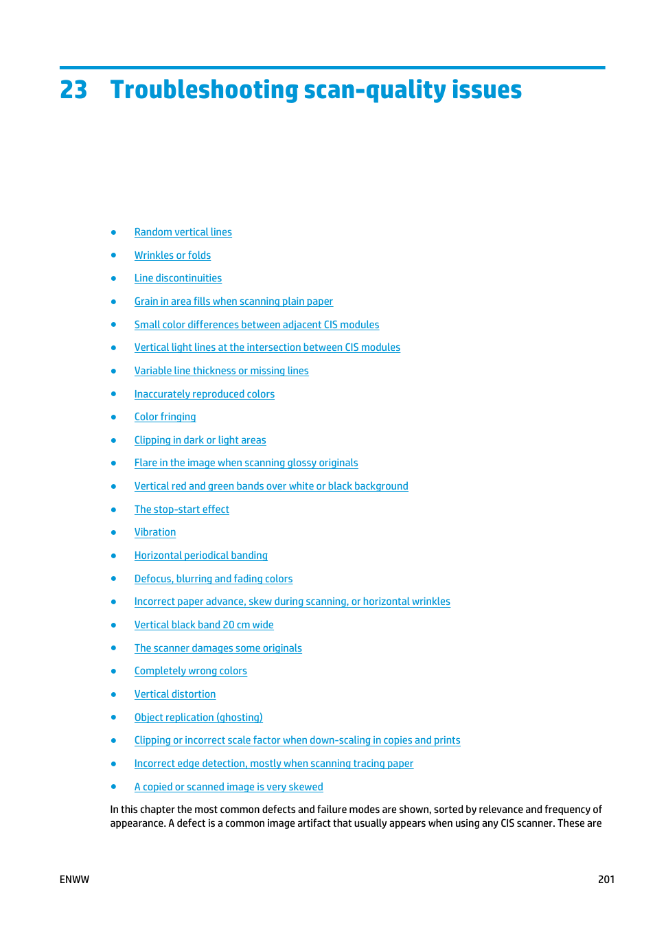 Troubleshooting scan-quality issues, 23 troubleshooting scan-quality issues, Read | HP Designjet T2500 eMultifunction Printer series User Manual | Page 211 / 263