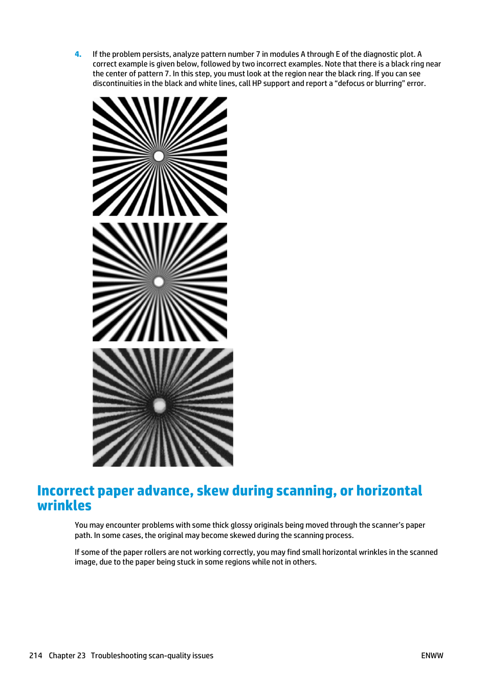 Incorrect paper advance, skew during scanning, or | HP Designjet T2500 eMultifunction Printer series User Manual | Page 224 / 263