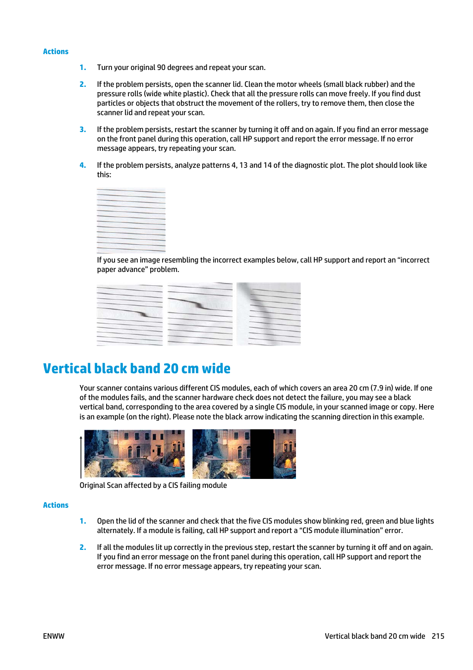 Vertical black band 20 cm wide | HP Designjet T2500 eMultifunction Printer series User Manual | Page 225 / 263