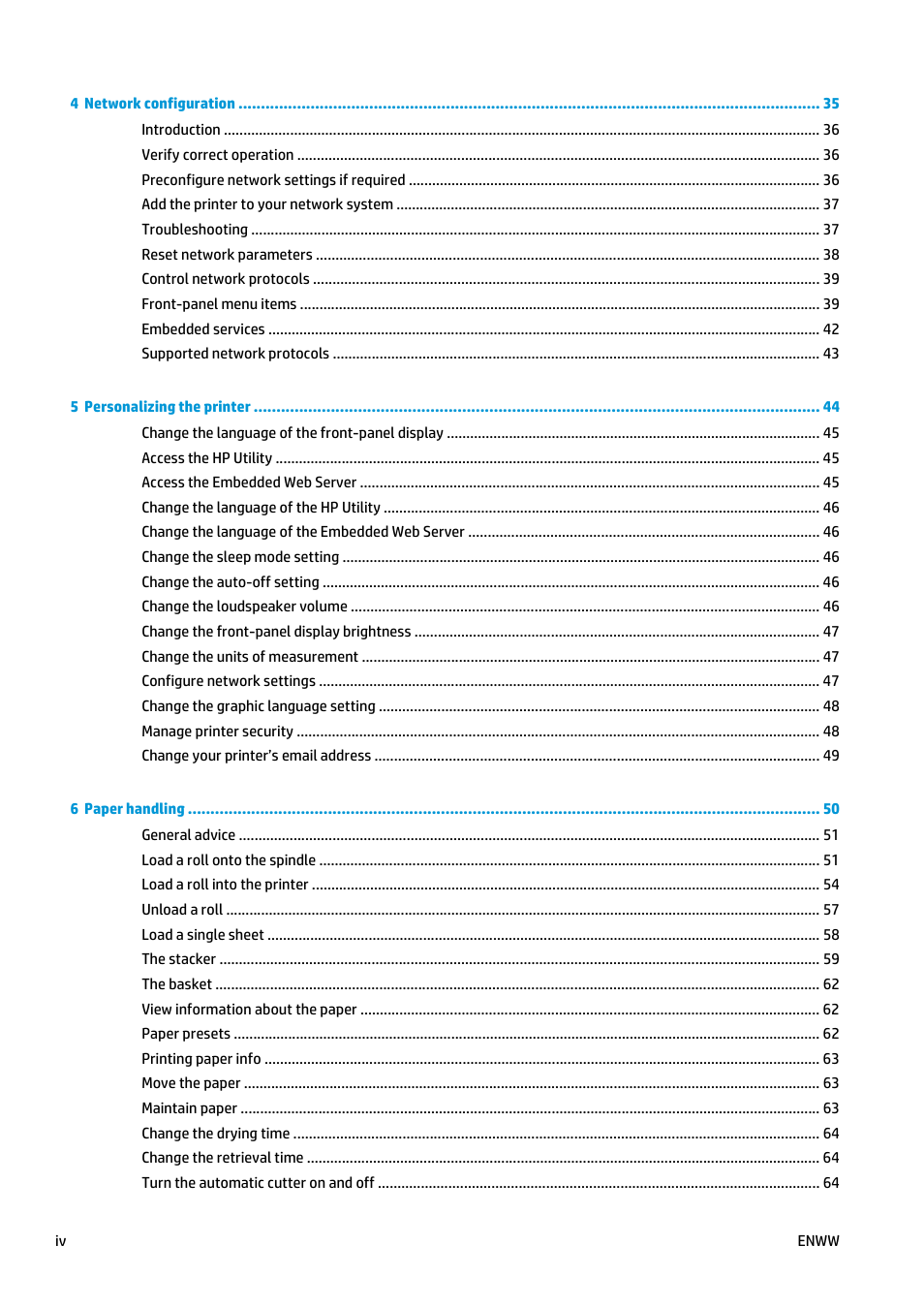 HP Designjet T2500 eMultifunction Printer series User Manual | Page 4 / 263