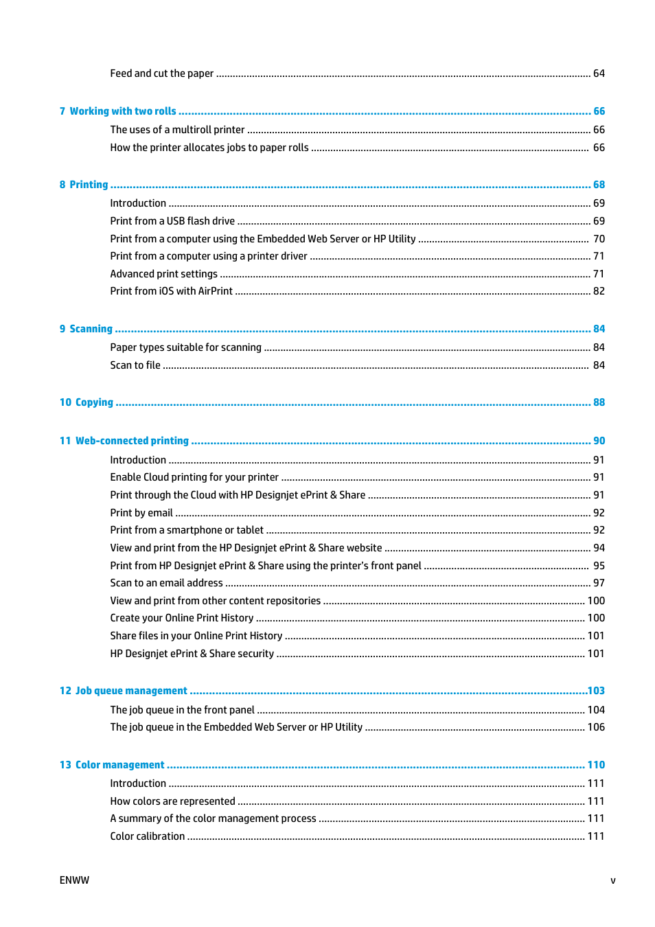 HP Designjet T2500 eMultifunction Printer series User Manual | Page 5 / 263