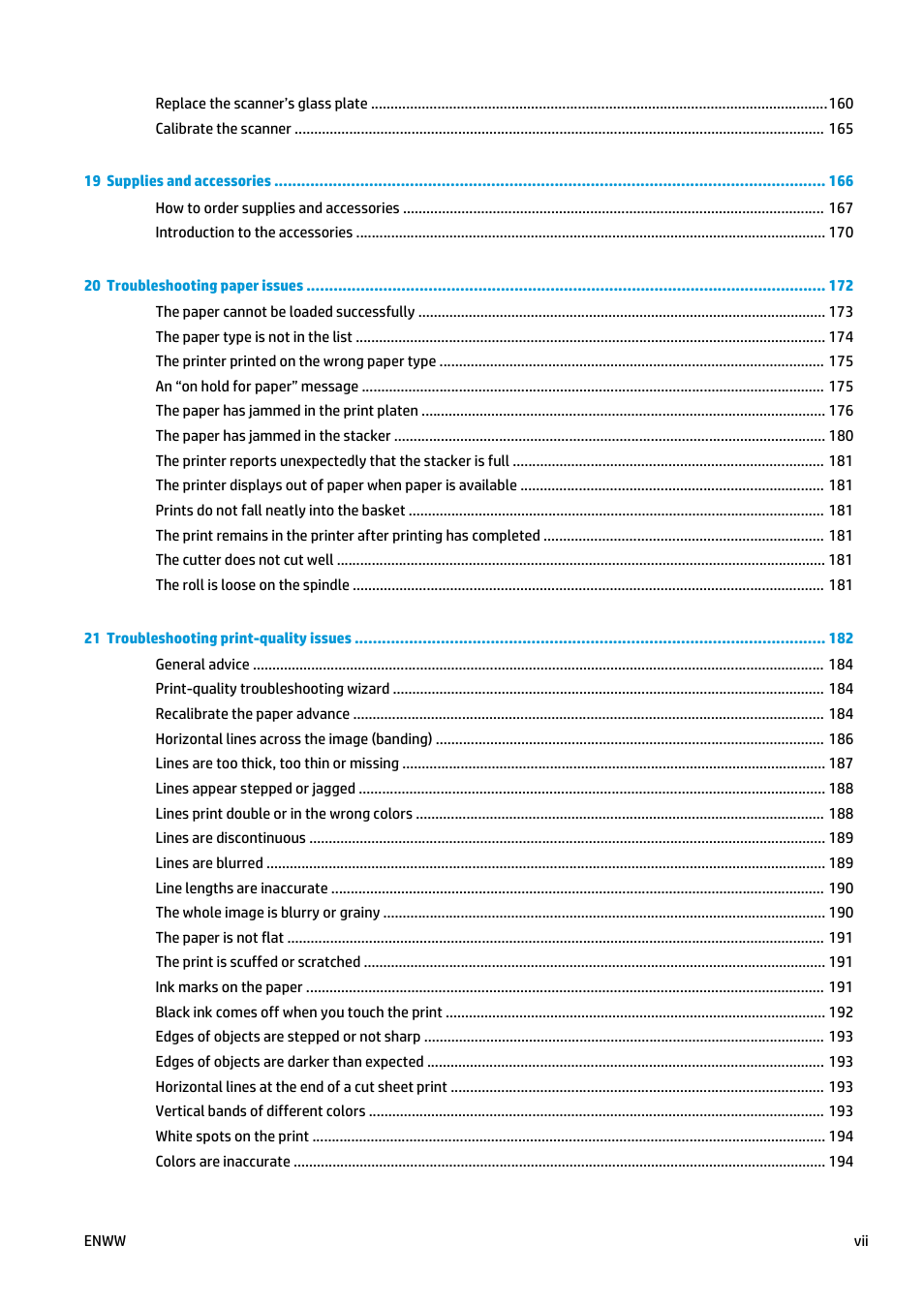 HP Designjet T2500 eMultifunction Printer series User Manual | Page 7 / 263