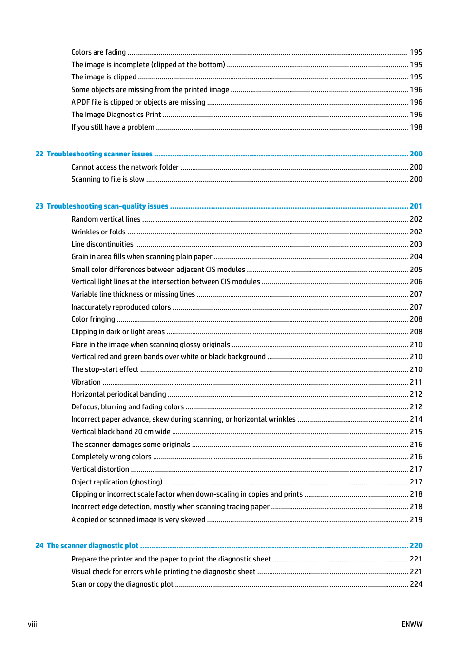 HP Designjet T2500 eMultifunction Printer series User Manual | Page 8 / 263