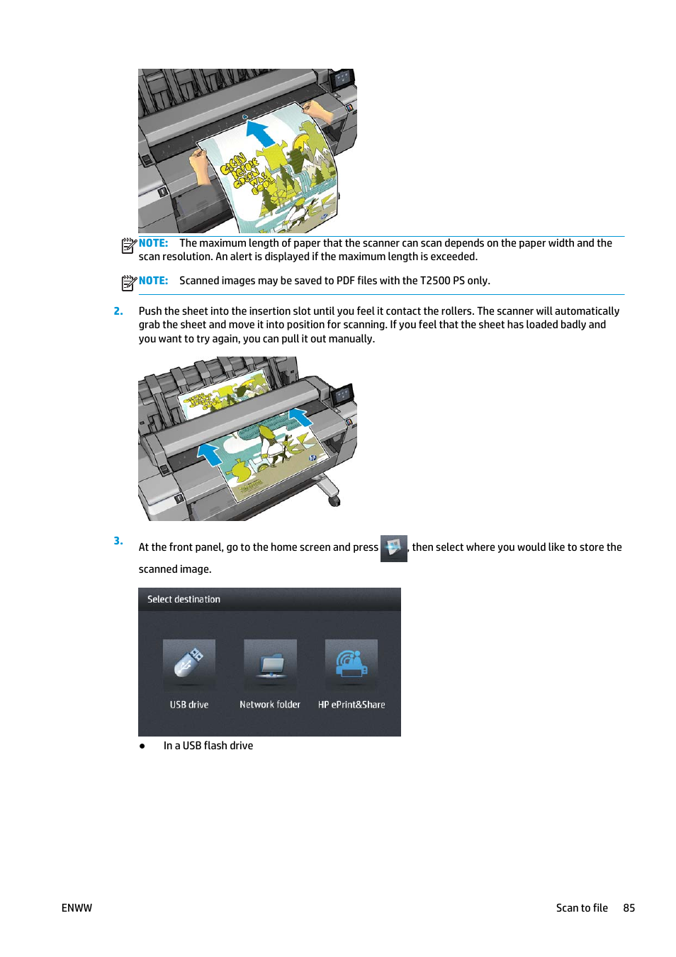 HP Designjet T2500 eMultifunction Printer series User Manual | Page 95 / 263