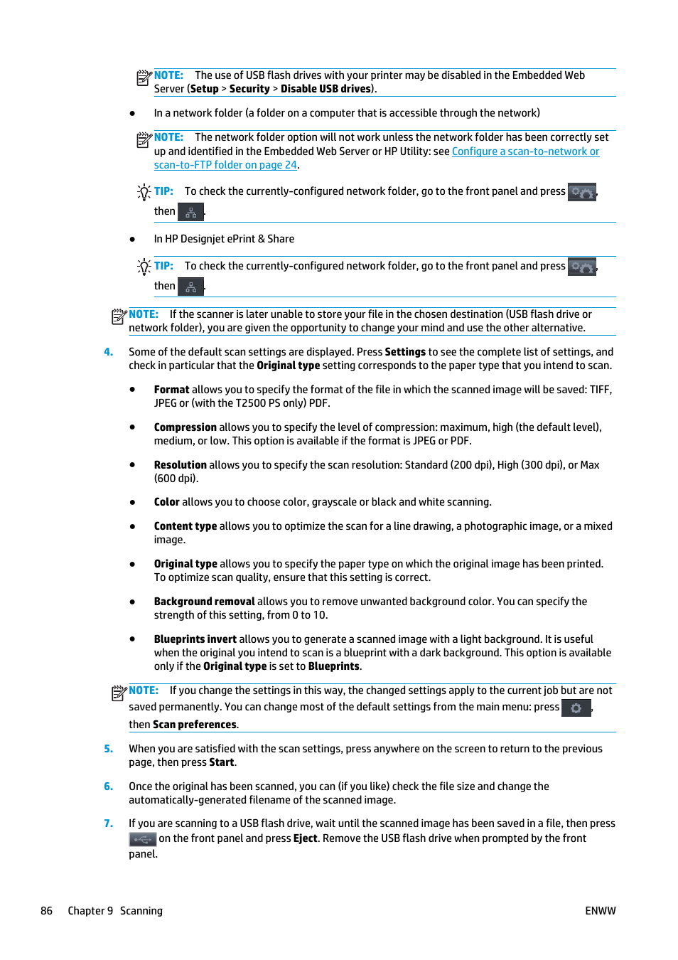 HP Designjet T2500 eMultifunction Printer series User Manual | Page 96 / 263