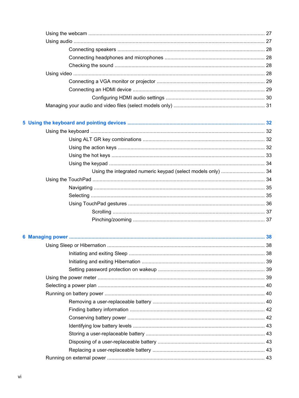 HP 250 G2 Notebook PC User Manual | Page 6 / 90