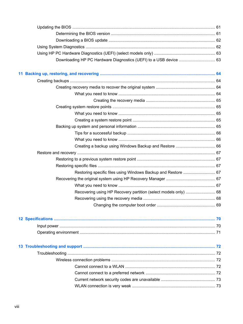 HP 250 G2 Notebook PC User Manual | Page 8 / 90
