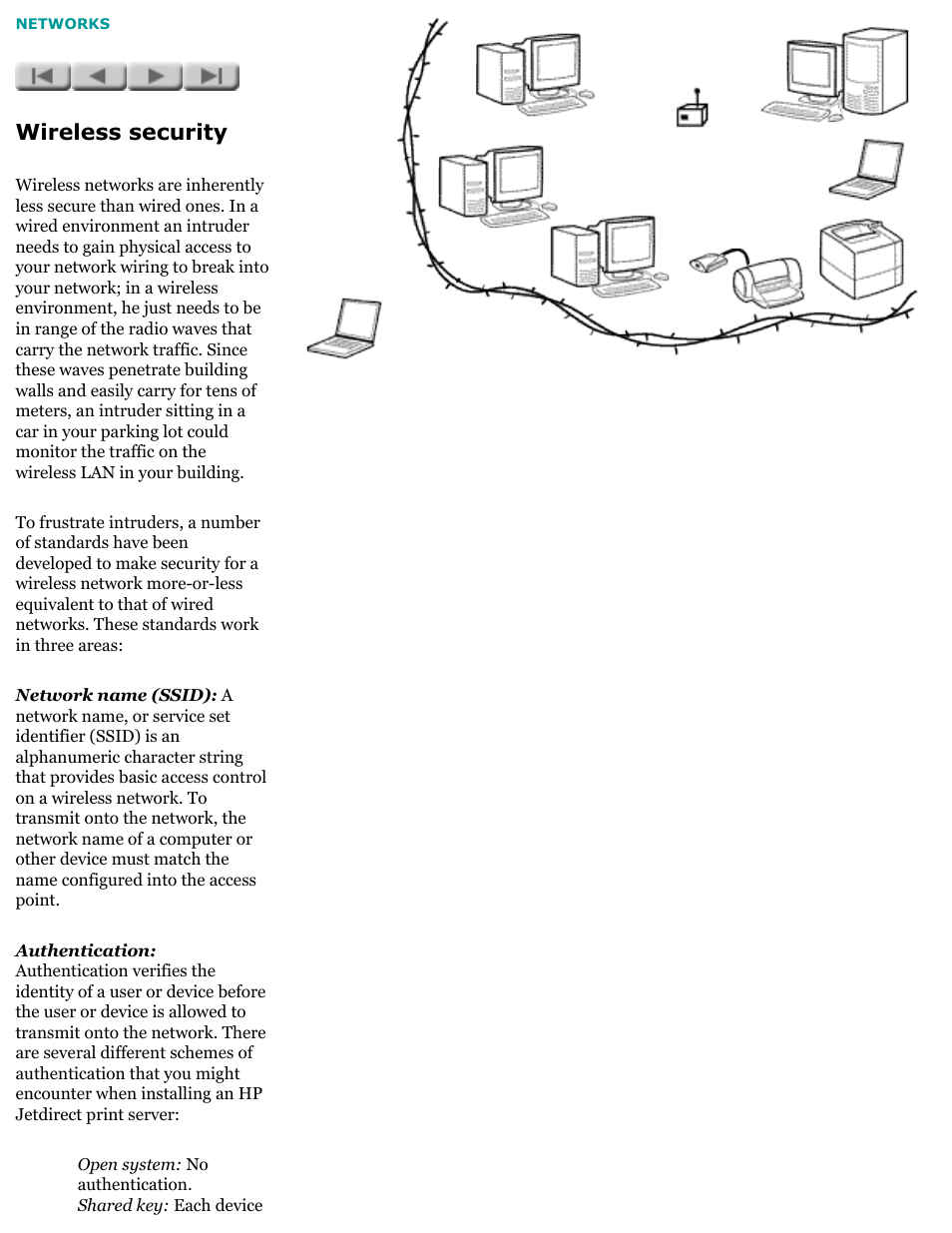 Network basics, Wireless security | HP Jetdirect 175x Print Server series User Manual | Page 24 / 142