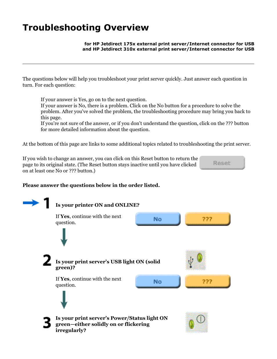 175x, 310x troubleshooting, Troubleshoot, The print server | Troubleshooting overview | HP Jetdirect 175x Print Server series User Manual | Page 68 / 142