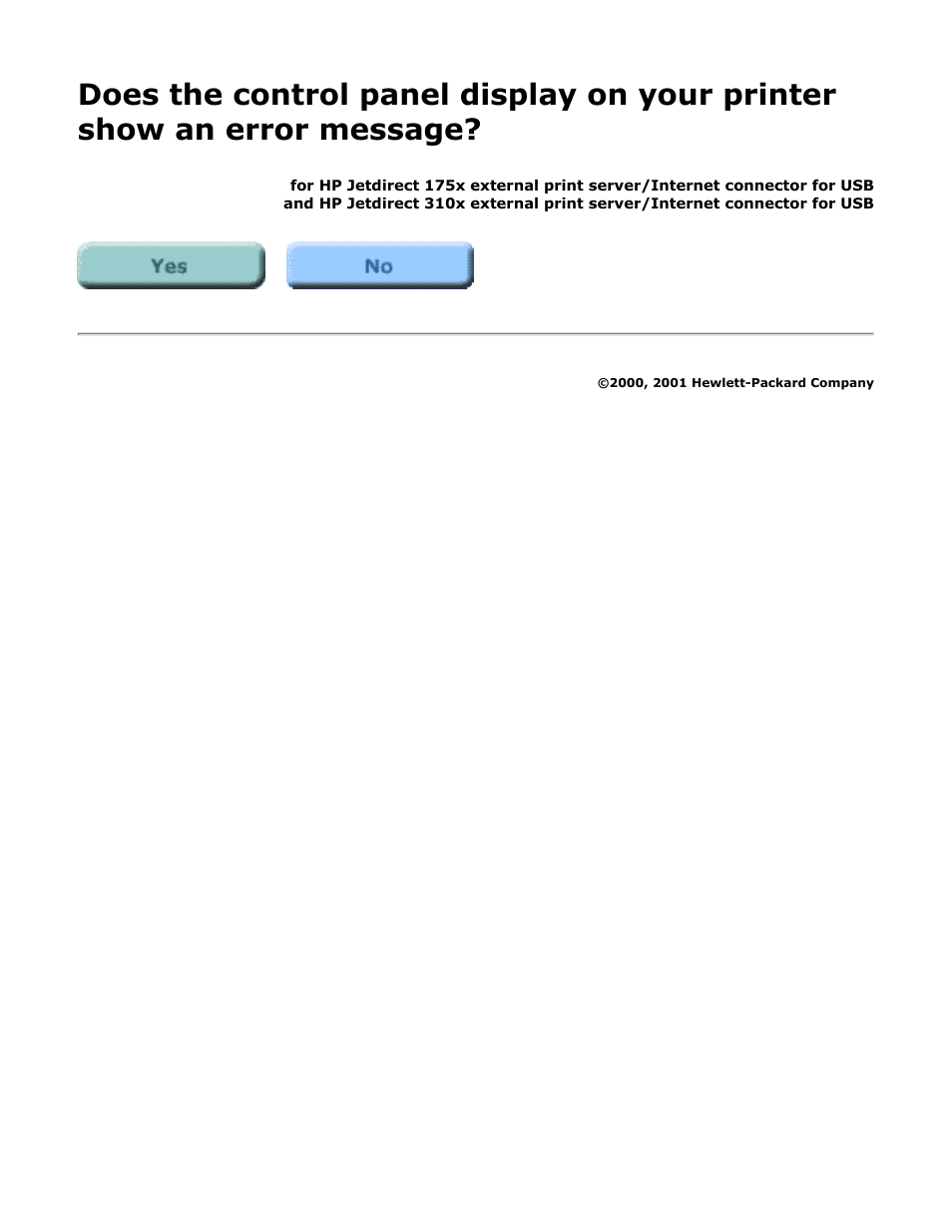 175x, 310x troubleshooting: error on printer | HP Jetdirect 175x Print Server series User Manual | Page 74 / 142