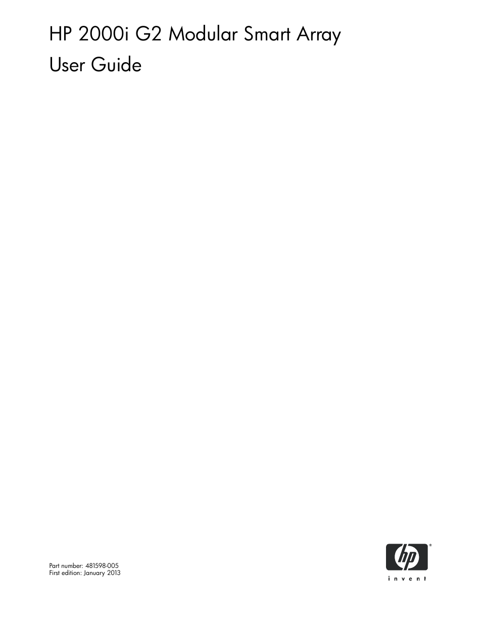 HP 2000I G2-Modular-Smart-Array User Manual | 72 pages