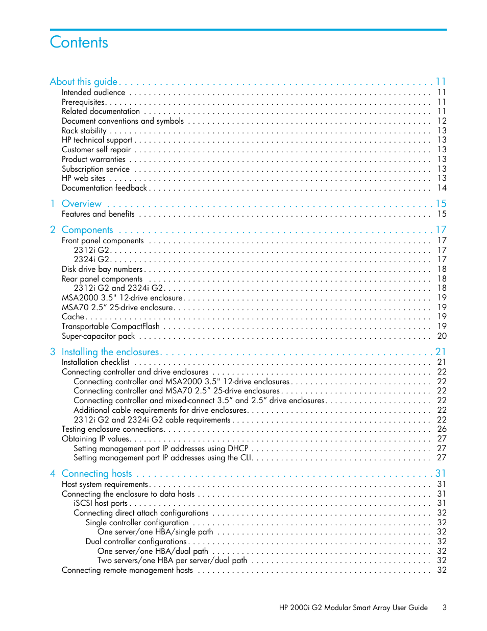 HP 2000I G2-Modular-Smart-Array User Manual | Page 3 / 72