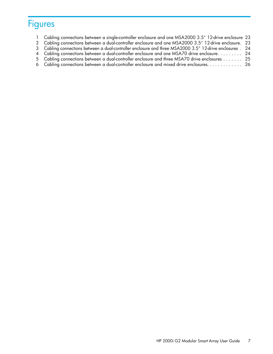 Figures | HP 2000I G2-Modular-Smart-Array User Manual | Page 7 / 72