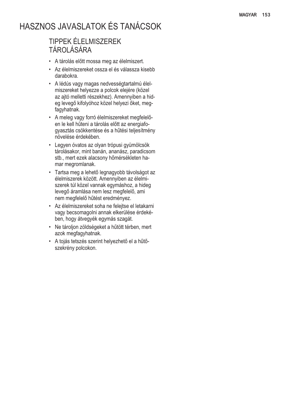 Hasznos javaslatok es tanacsok | AEG S56090XNS1 User Manual | Page 153 / 200