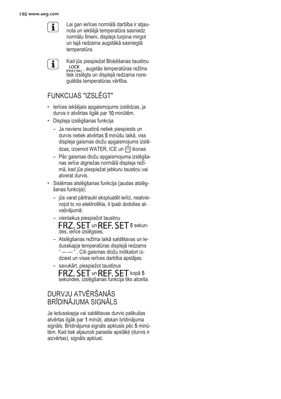 Frz.setun^setkopás | AEG S56090XNS1 User Manual | Page 190 / 200