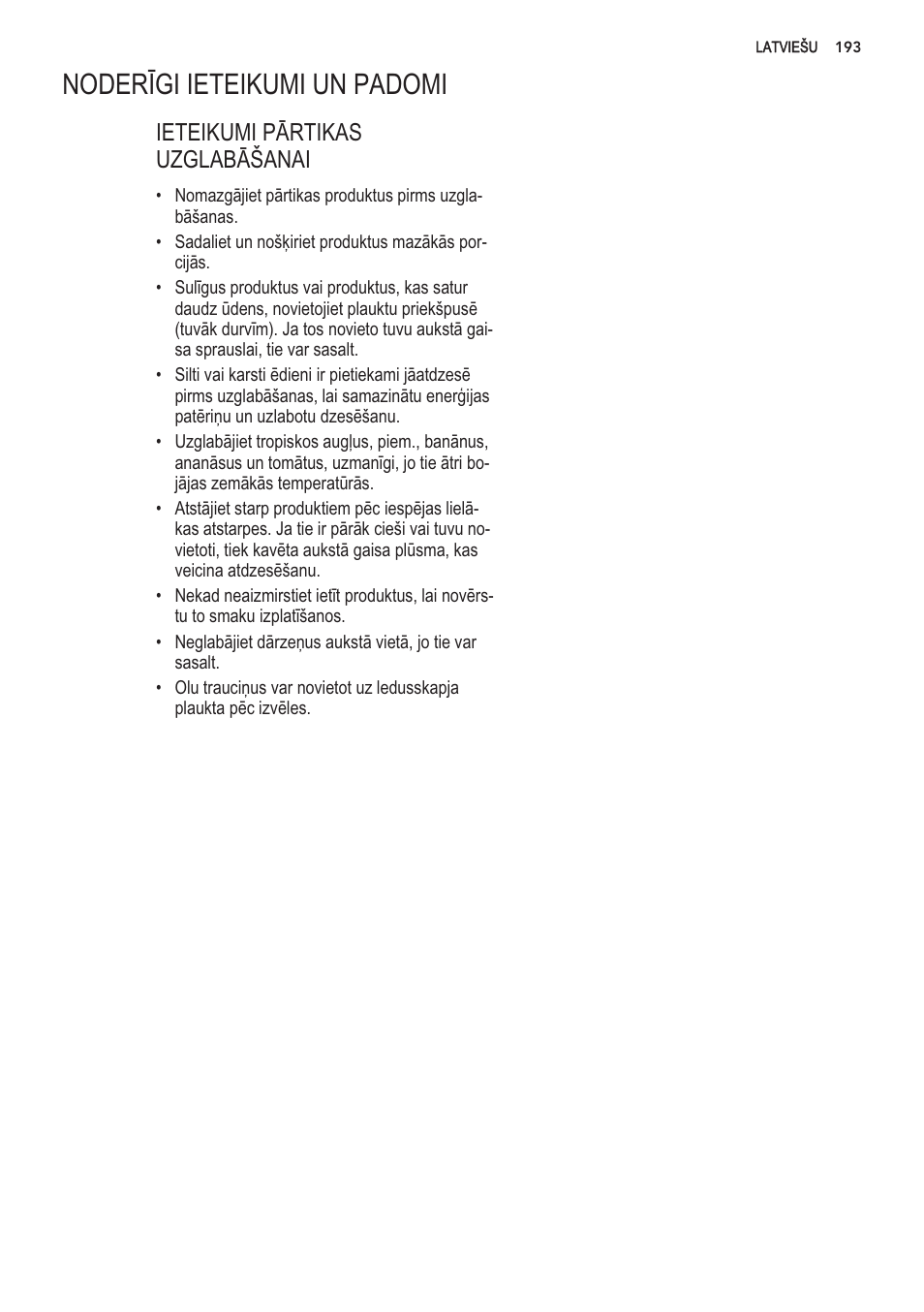 Noderîgi leteikumi un padomi | AEG S56090XNS1 User Manual | Page 193 / 200