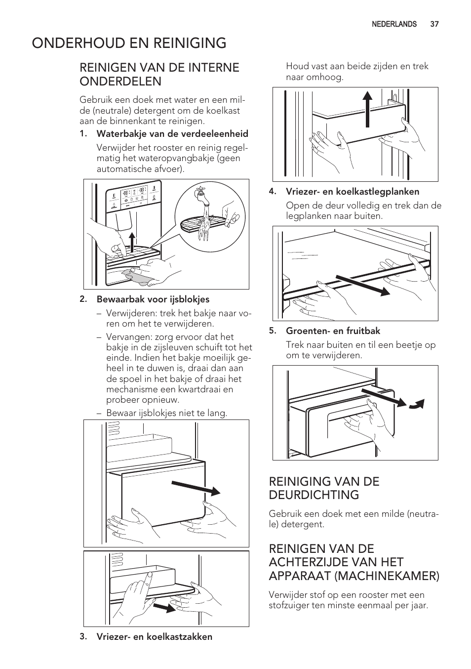 Onderhoud en reiniging | AEG S56090XNS1 User Manual | Page 37 / 200