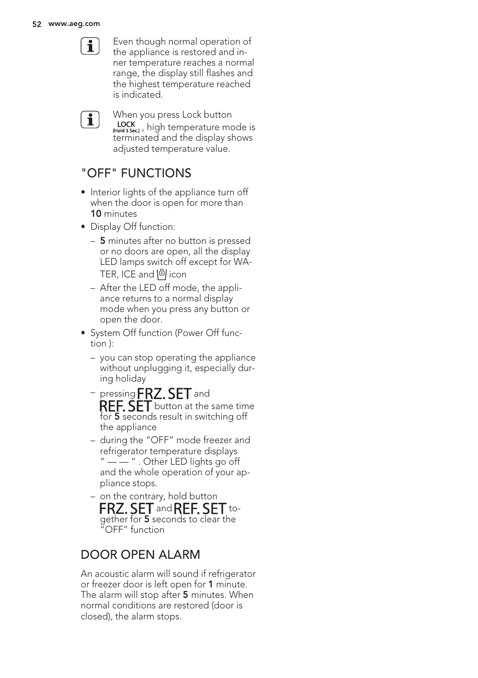 Frz.set, Ref. set | AEG S56090XNS1 User Manual | Page 52 / 200