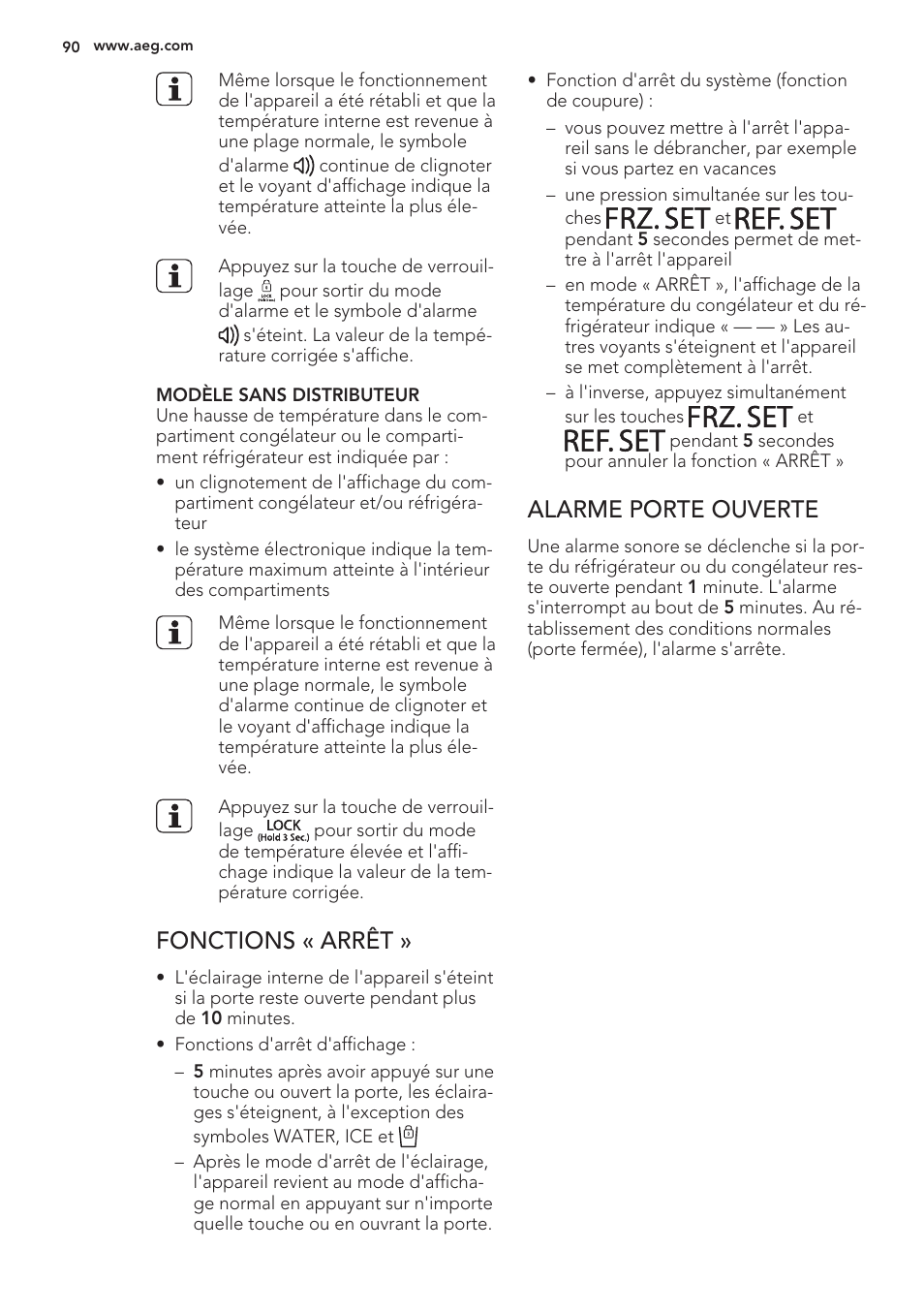 Frz.set, Ref.set | AEG S56090XNS1 User Manual | Page 90 / 200