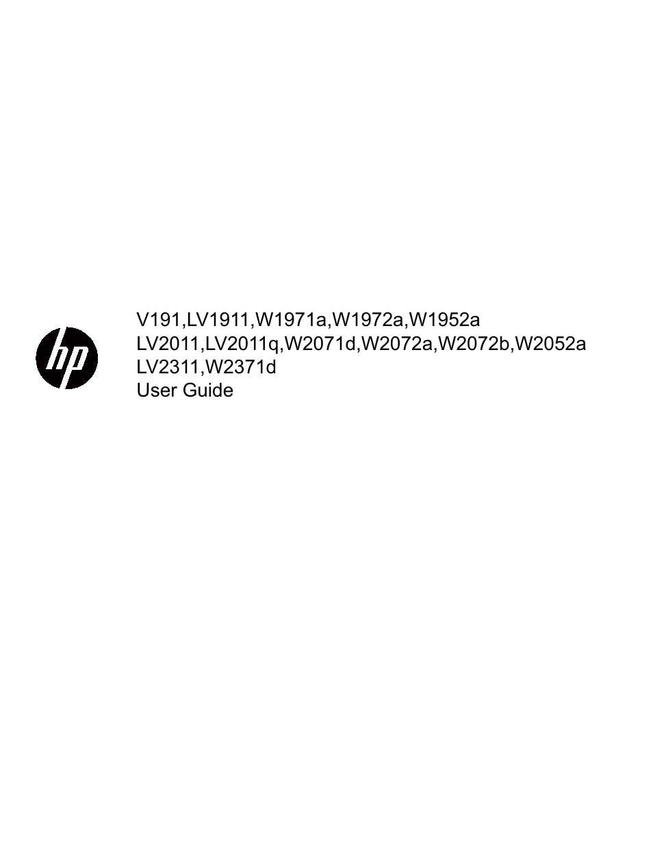 HP V191 18.5-inch LED Backlit LCD Monitor User Manual | 35 pages