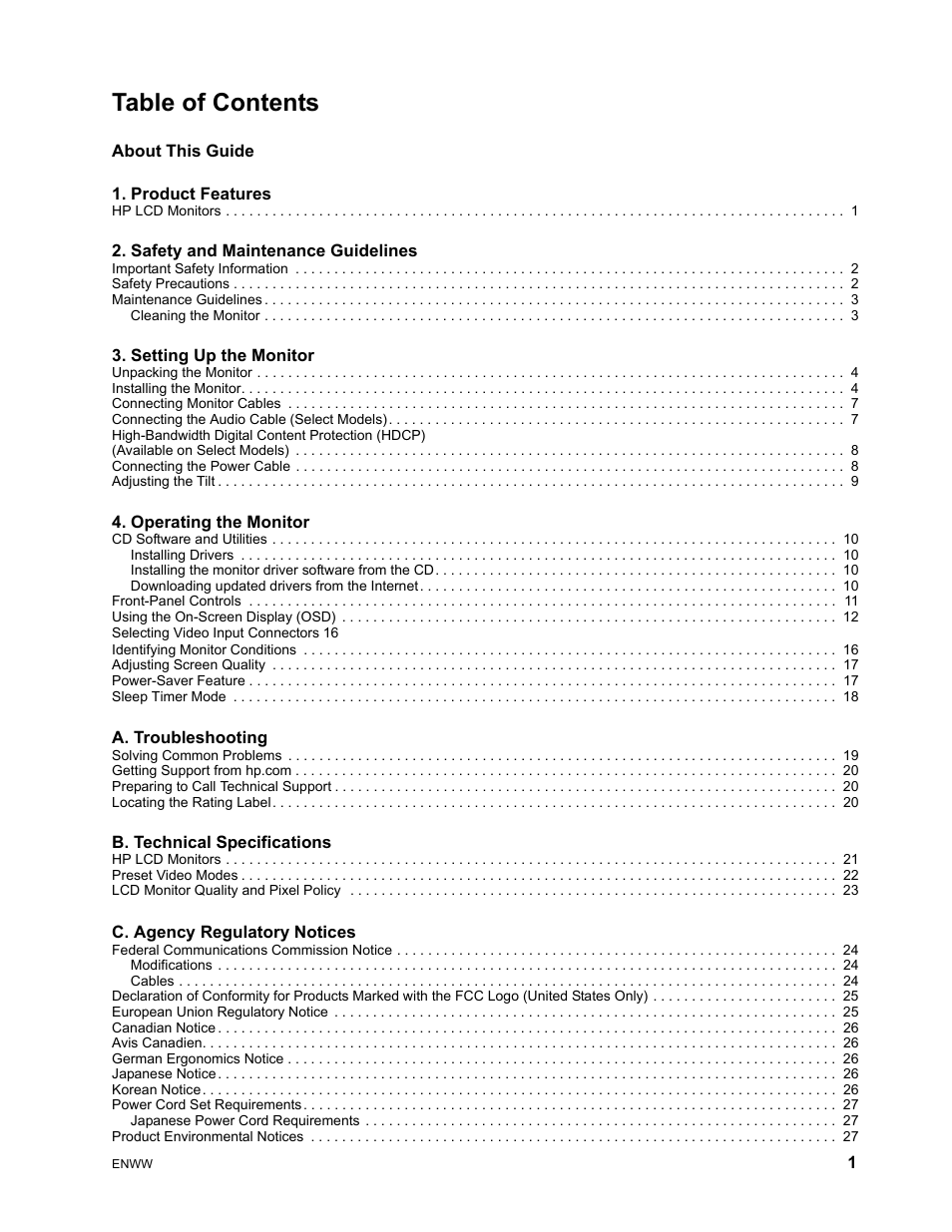 HP V191 18.5-inch LED Backlit LCD Monitor User Manual | Page 5 / 35