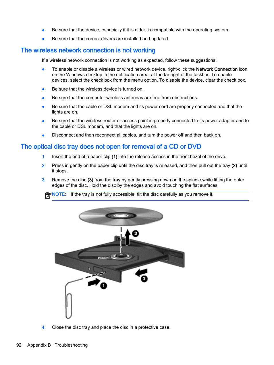 The wireless network connection is not working | HP ProBook 455 G1 Notebook PC User Manual | Page 102 / 109