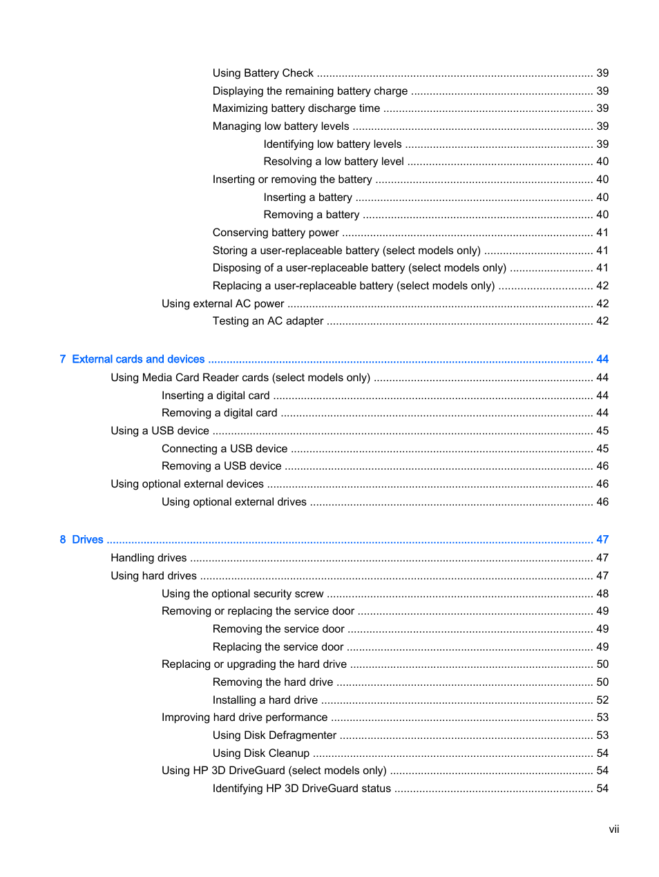 HP ProBook 455 G1 Notebook PC User Manual | Page 7 / 109