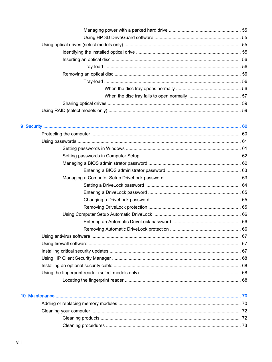 HP ProBook 455 G1 Notebook PC User Manual | Page 8 / 109