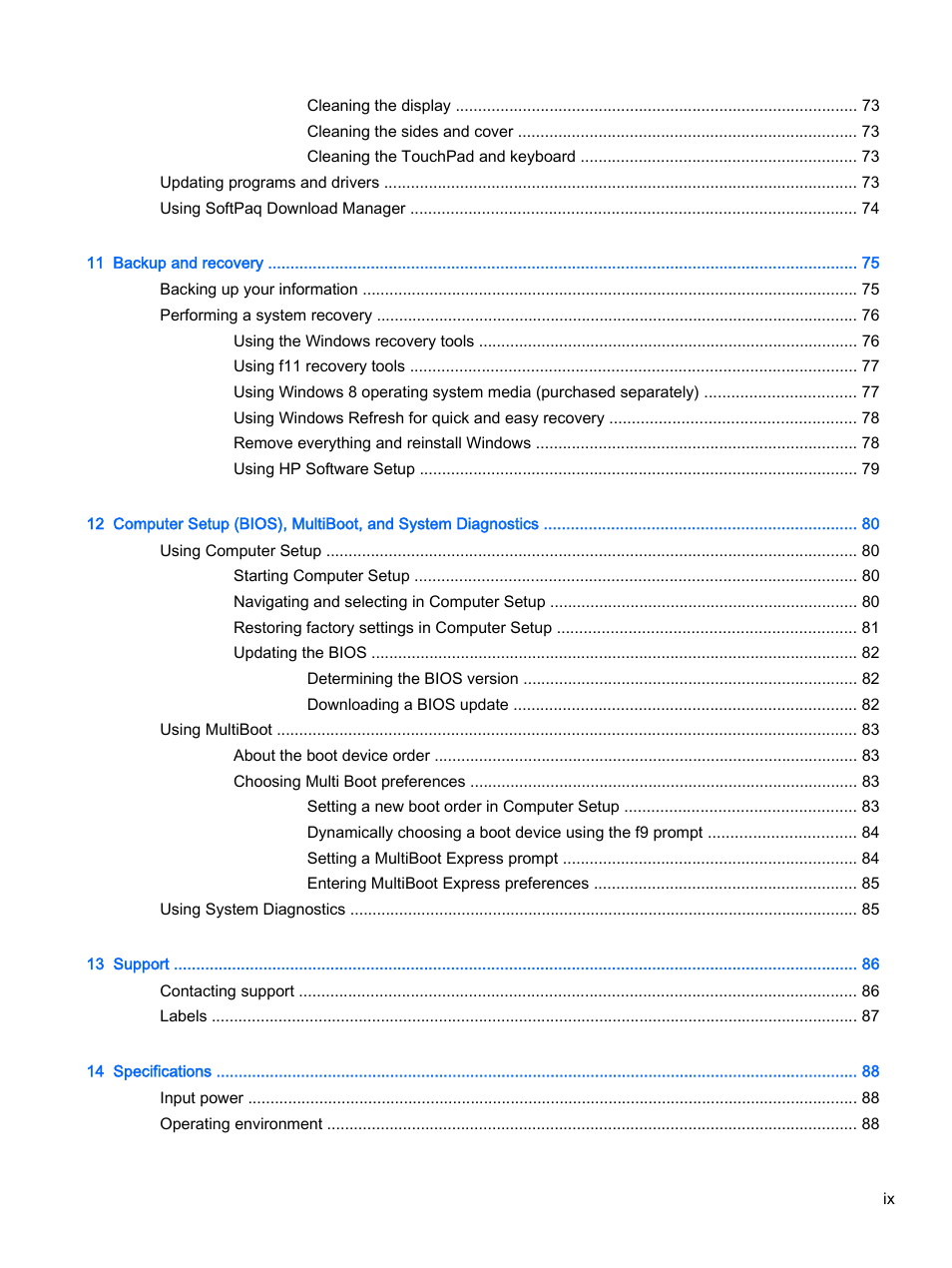 HP ProBook 455 G1 Notebook PC User Manual | Page 9 / 109