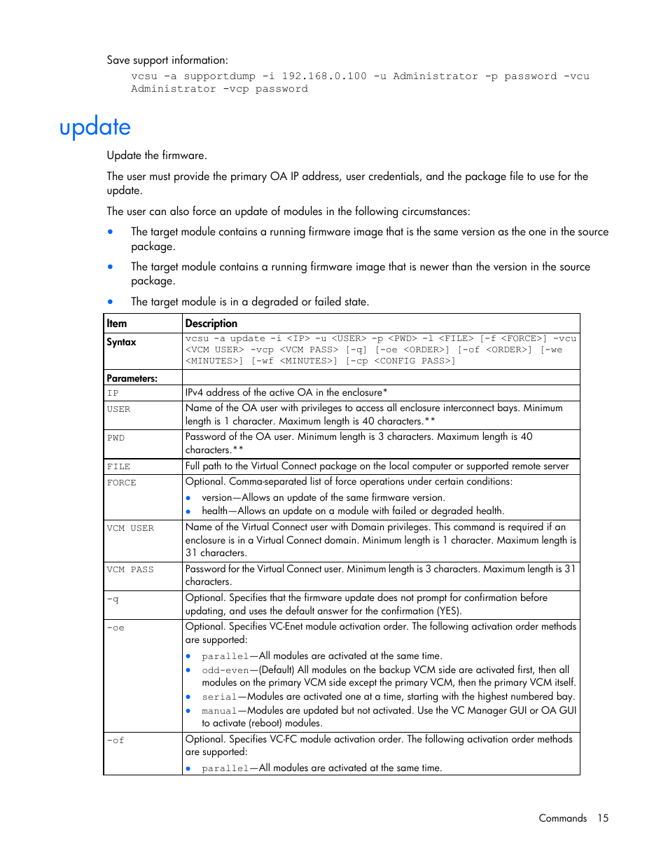 Update | HP Virtual Connect FlexFabric 10Gb24-port Module for c-Class BladeSystem User Manual | Page 15 / 21