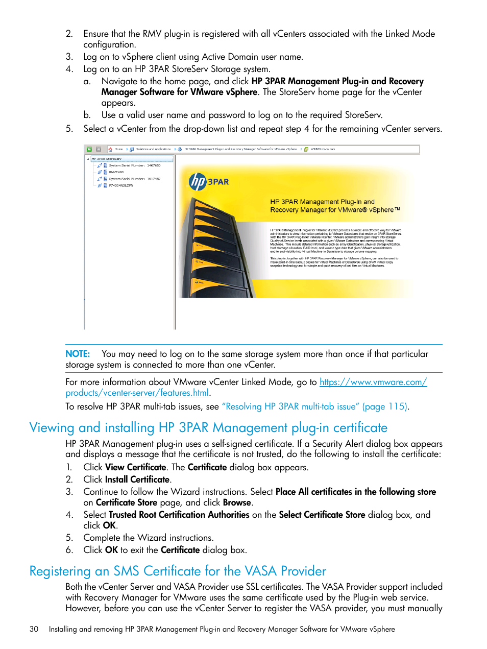 HP 3PAR Application Software Suite for VMware Licenses User Manual | Page 30 / 117