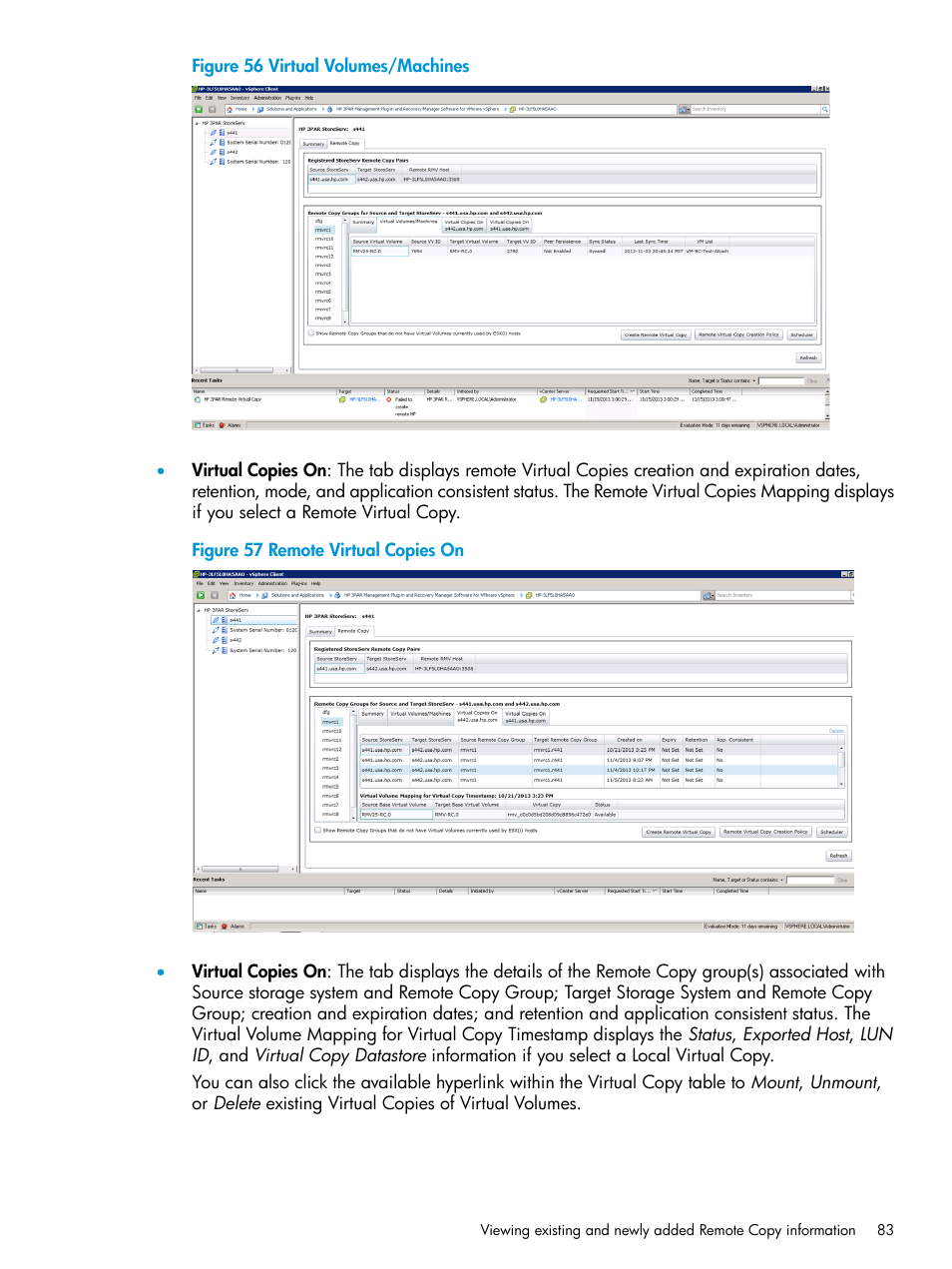 HP 3PAR Application Software Suite for VMware Licenses User Manual | Page 83 / 117