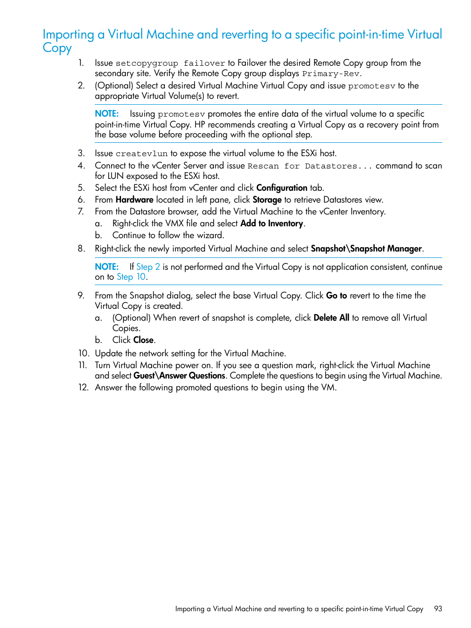 HP 3PAR Application Software Suite for VMware Licenses User Manual | Page 93 / 117