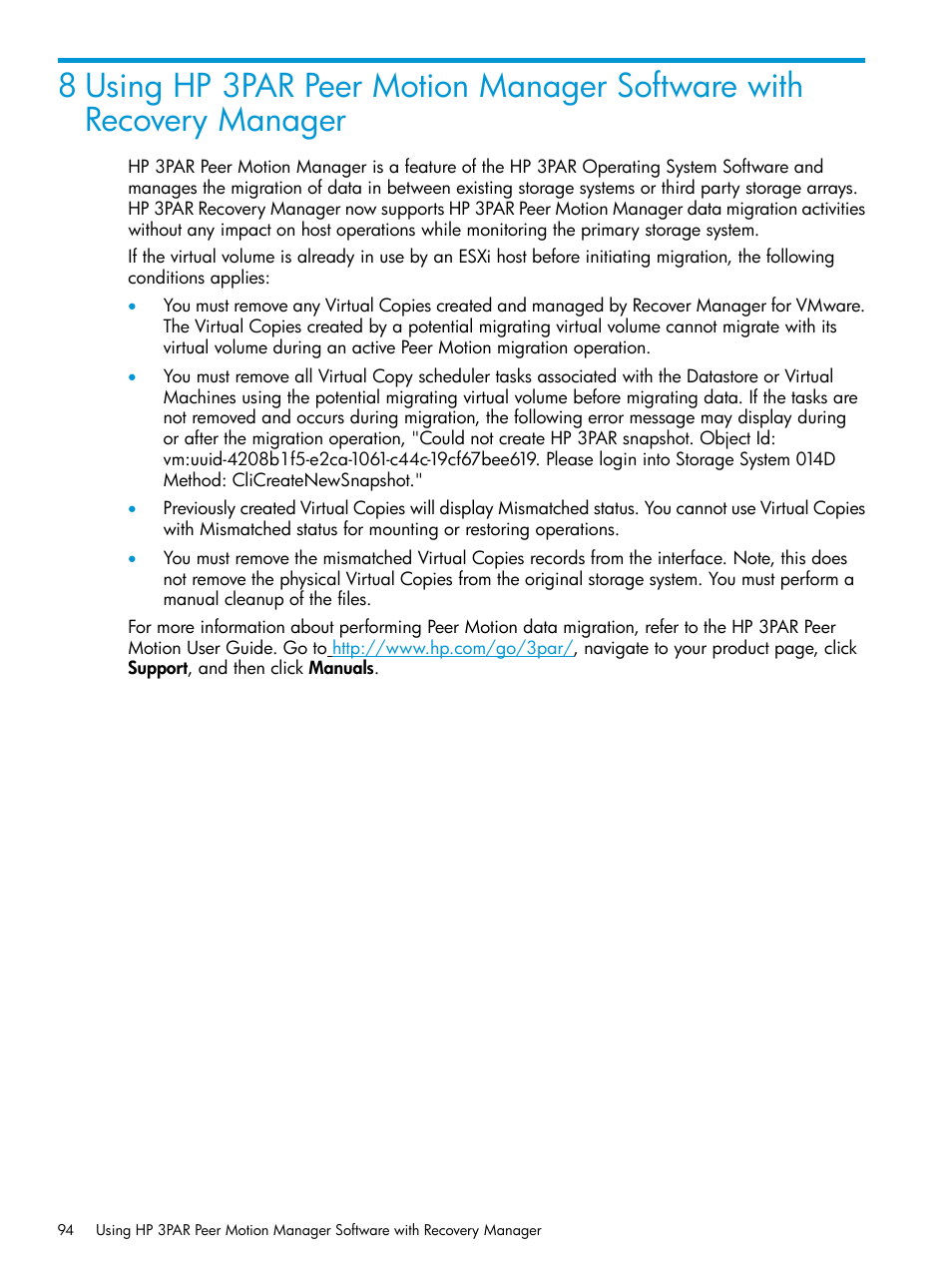 HP 3PAR Application Software Suite for VMware Licenses User Manual | Page 94 / 117