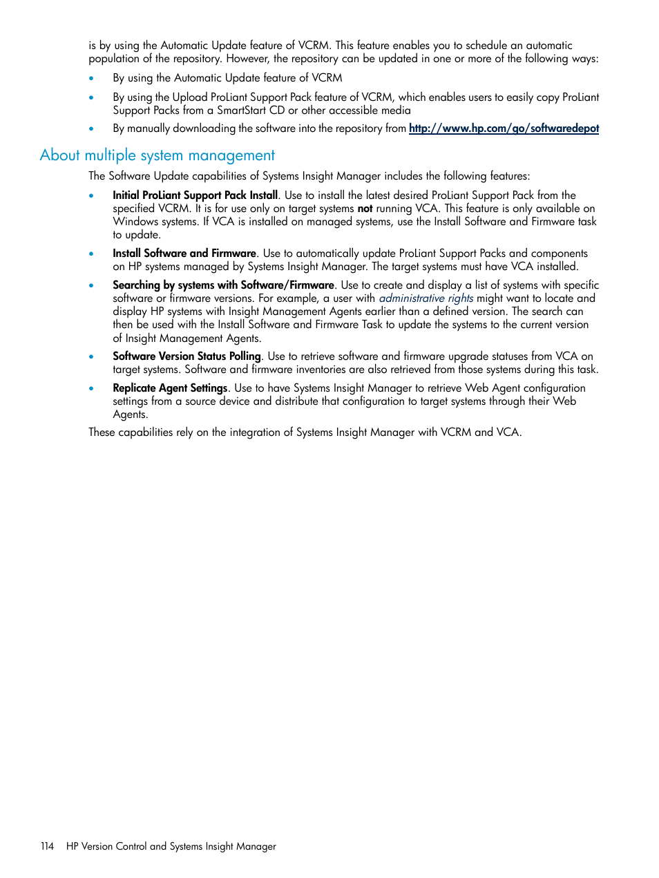 About multiple system management | HP Systems Insight Manager User Manual | Page 114 / 187