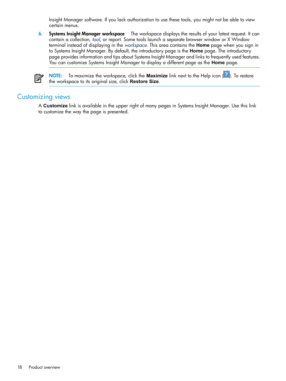 Customizing views | HP Systems Insight Manager User Manual | Page 18 / 187
