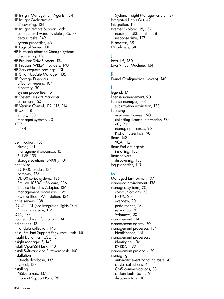 HP Systems Insight Manager User Manual | Page 184 / 187