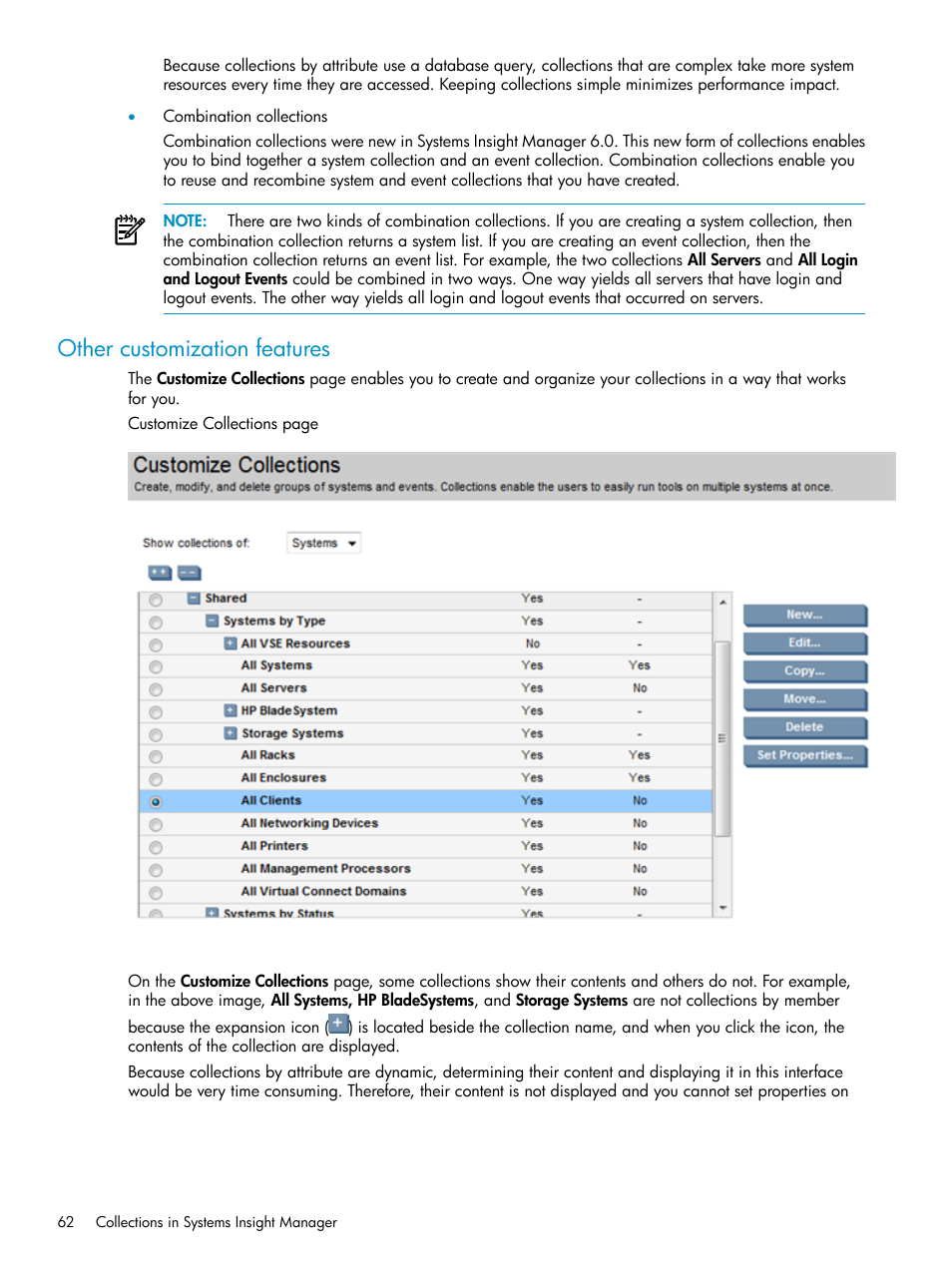 Other customization features | HP Systems Insight Manager User Manual | Page 62 / 187