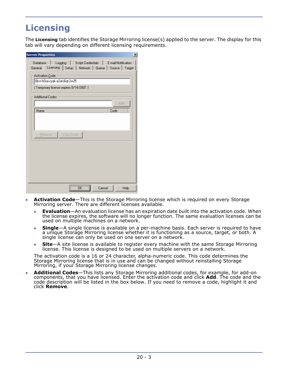 Licensing, Using logviewer -4 | HP Storage Mirroring V5.1 Software User Manual | Page 182 / 208