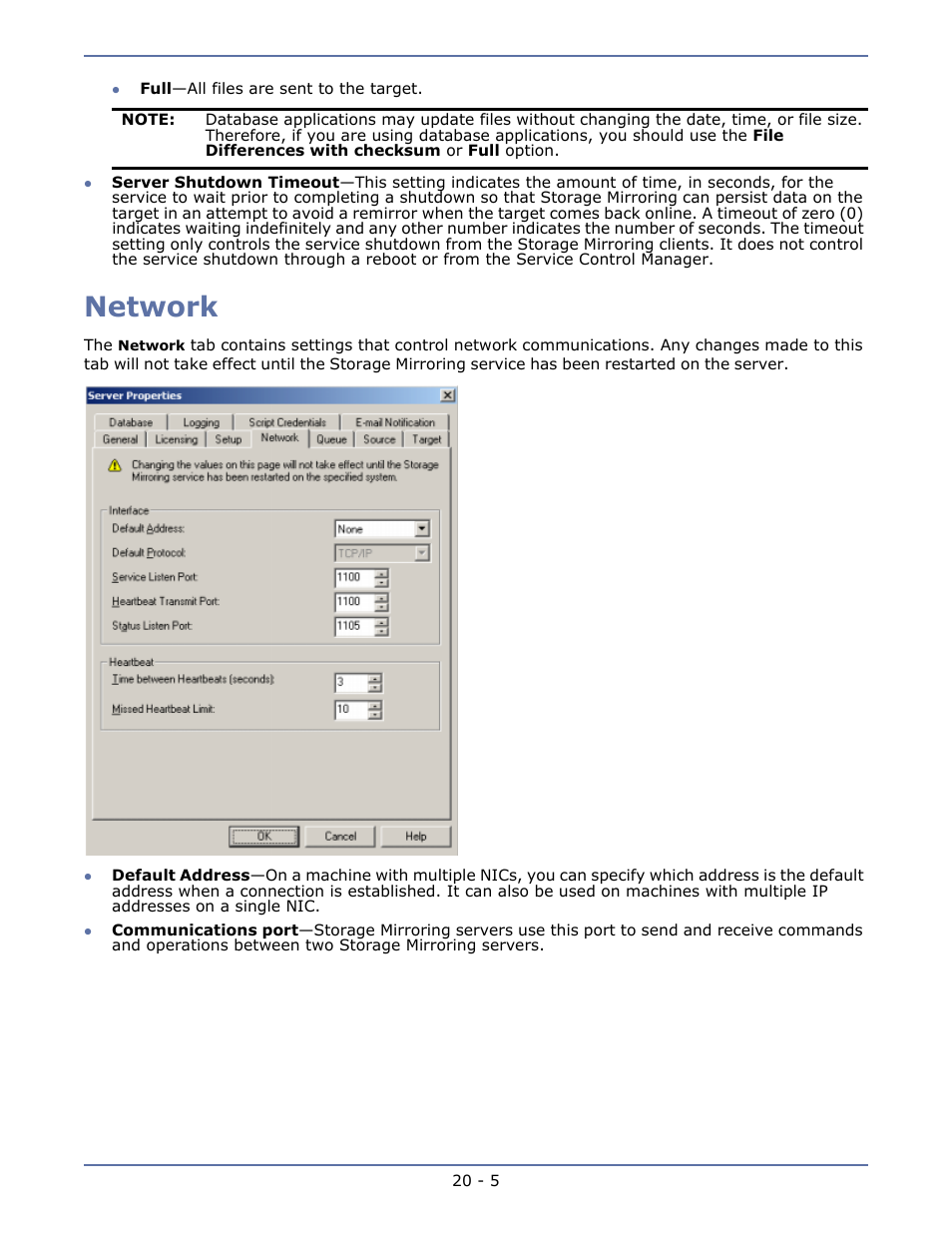 Network, Windows event viewer -10 | HP Storage Mirroring V5.1 Software User Manual | Page 184 / 208