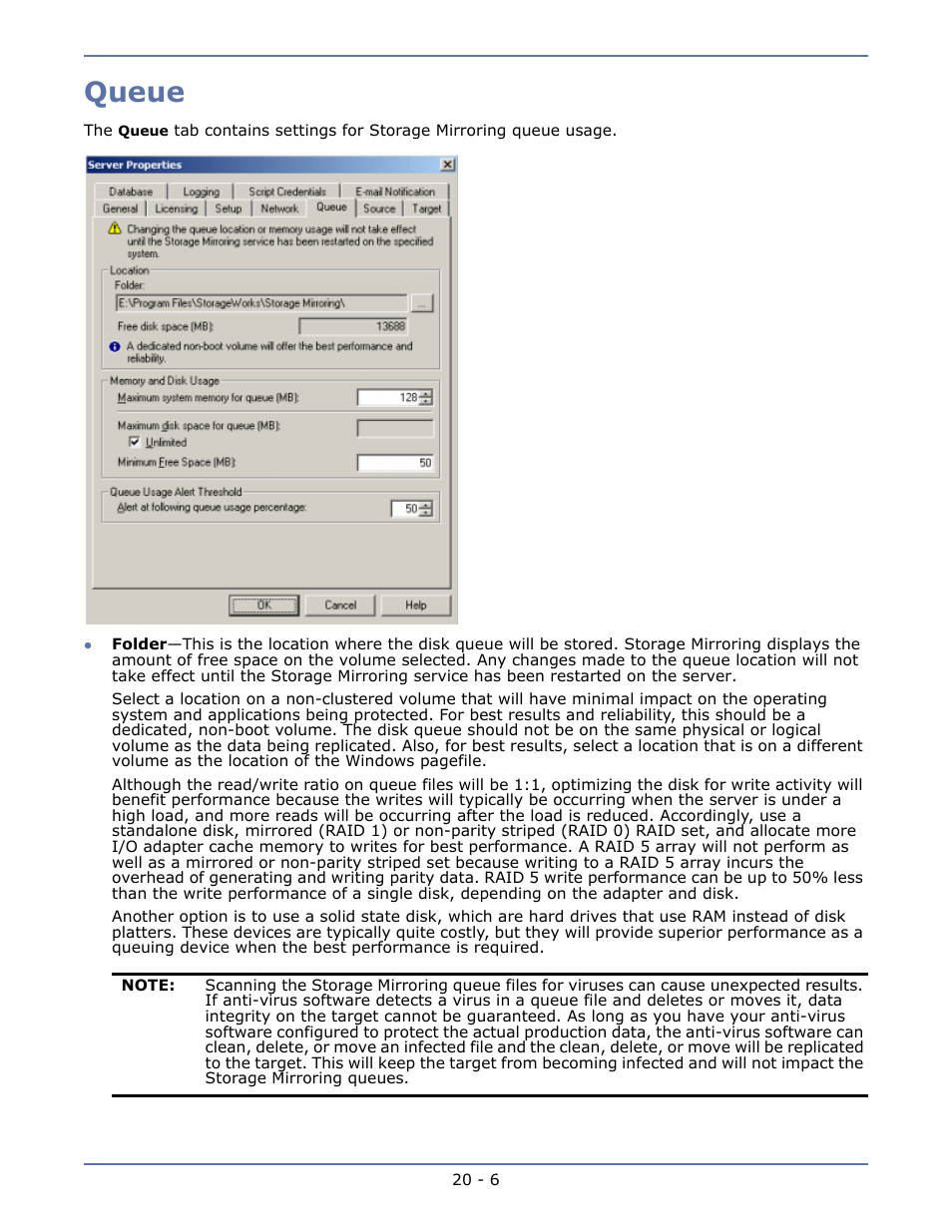 Queue, Dtstat -29 | HP Storage Mirroring V5.1 Software User Manual | Page 185 / 208