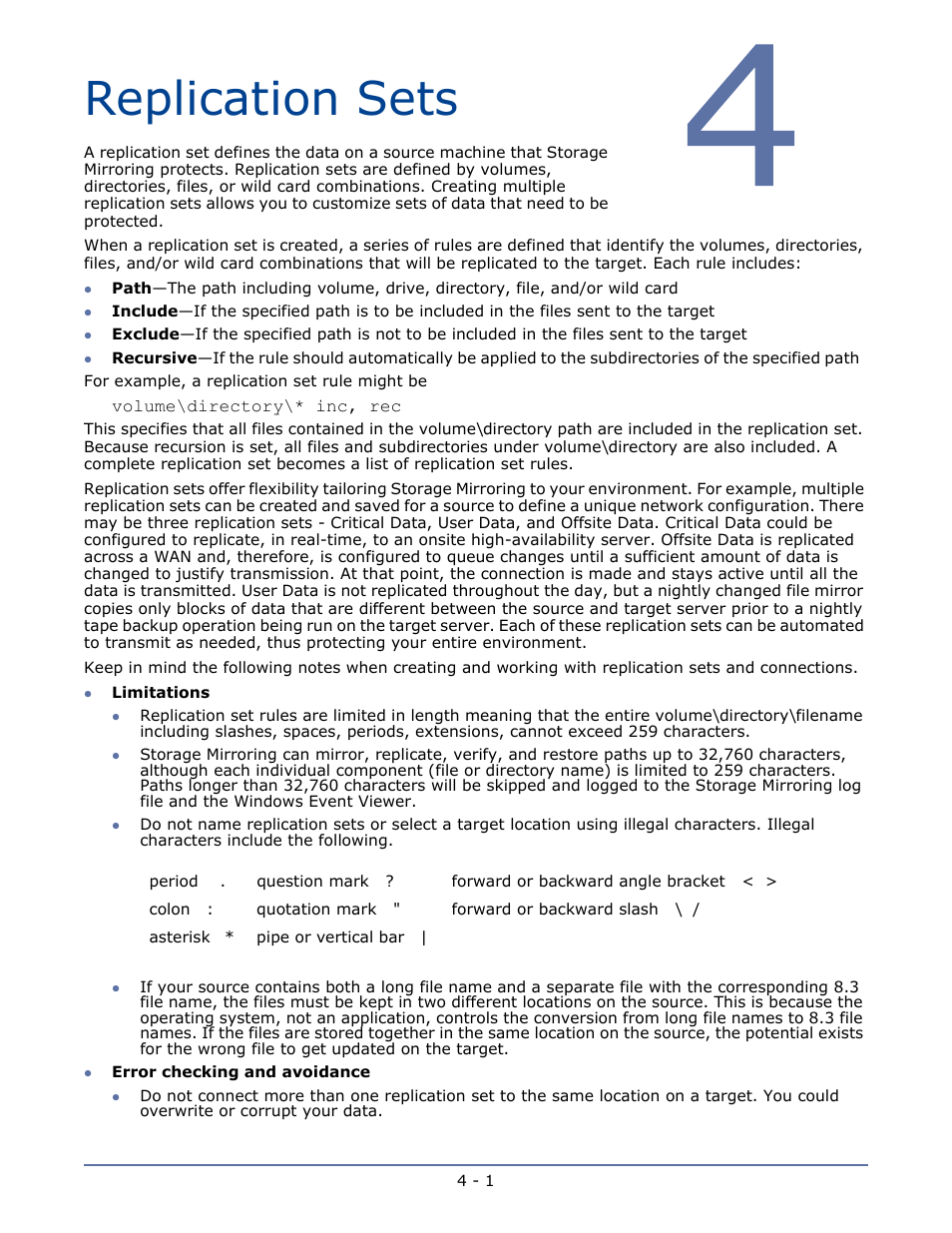 Replication sets | HP Storage Mirroring V5.1 Software User Manual | Page 39 / 208