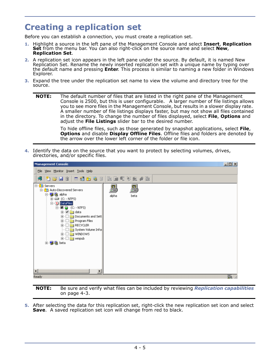 Creating a replication set | HP Storage Mirroring V5.1 Software User Manual | Page 43 / 208