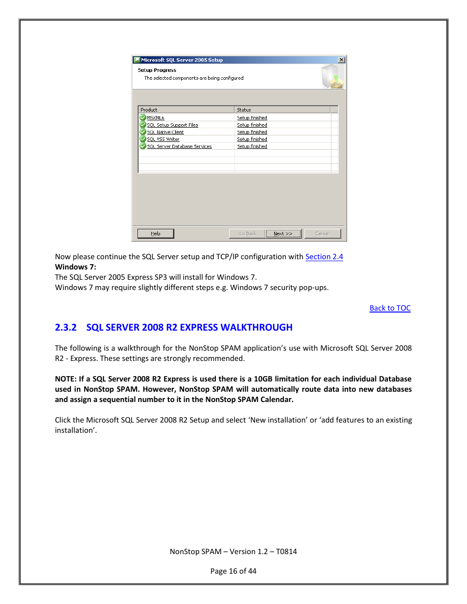 Sql server 2008 r2 express walkthrough, Microsoft sql server 2008 r2 - express | HP Integrity NonStop H-Series User Manual | Page 17 / 45