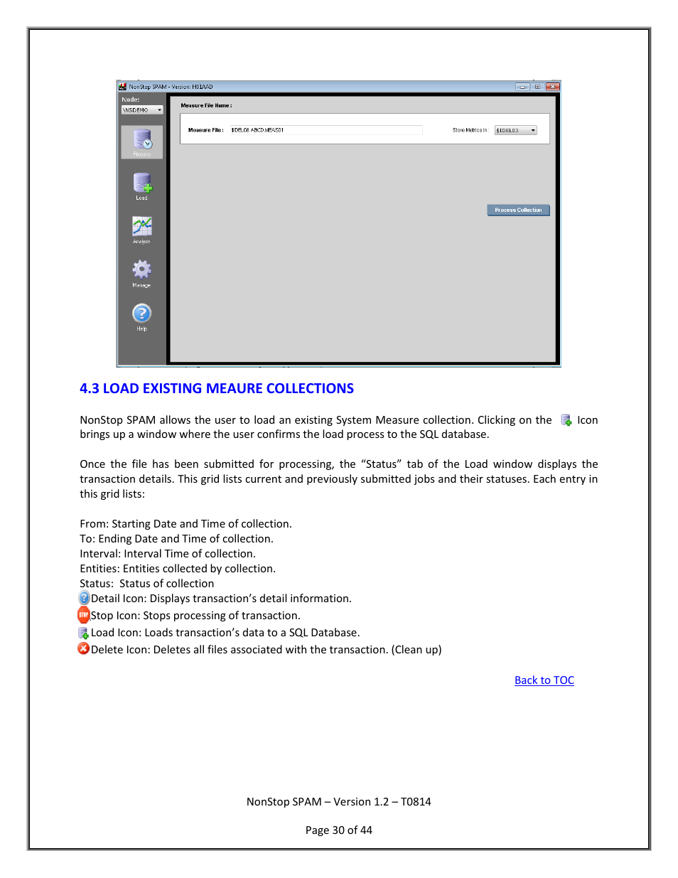 Load existing measure collection | HP Integrity NonStop H-Series User Manual | Page 31 / 45