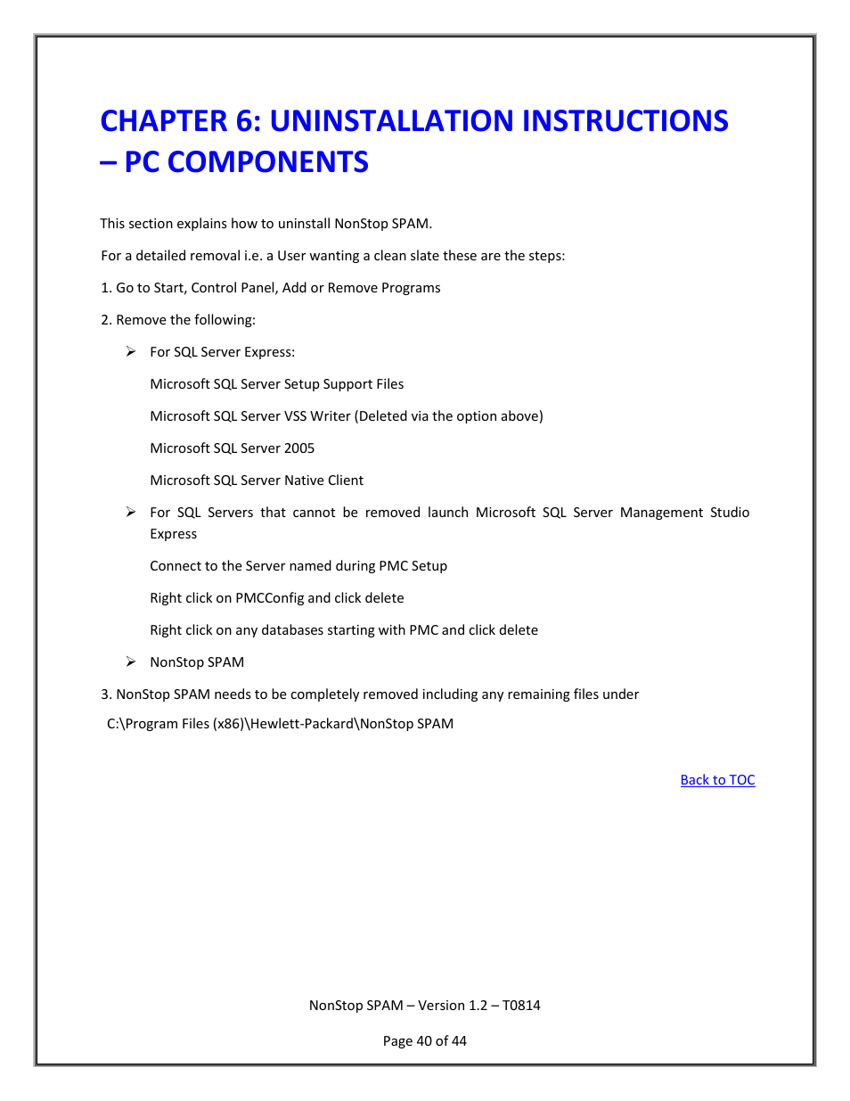 Uninstallation of pc components | HP Integrity NonStop H-Series User Manual | Page 41 / 45