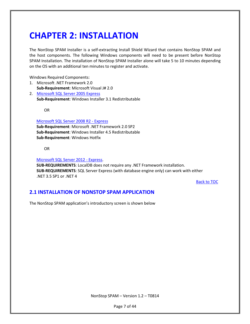 Installation, Installation of nonstop application, Chapter 2: installation | HP Integrity NonStop H-Series User Manual | Page 8 / 45