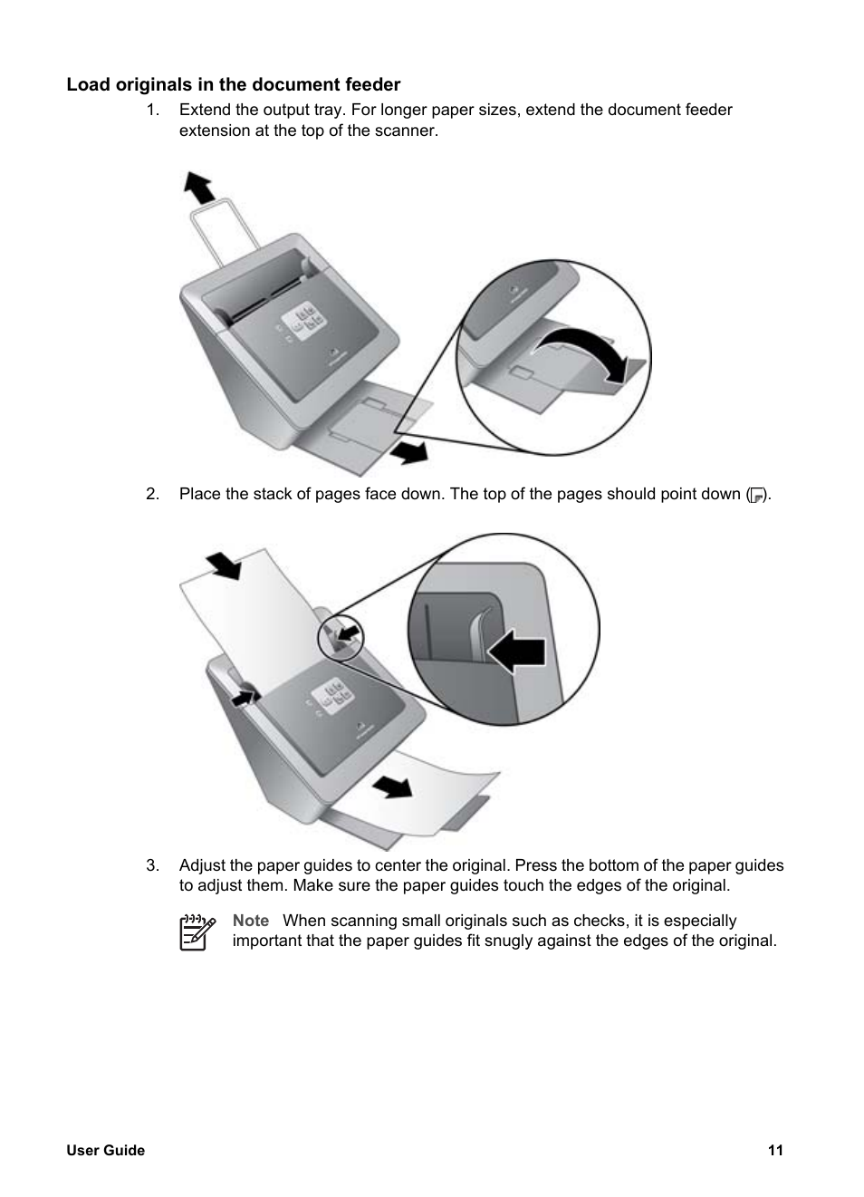 Load originals in the document feeder | HP Scanjet N6010 Document Sheet-feed Scanner User Manual | Page 13 / 32