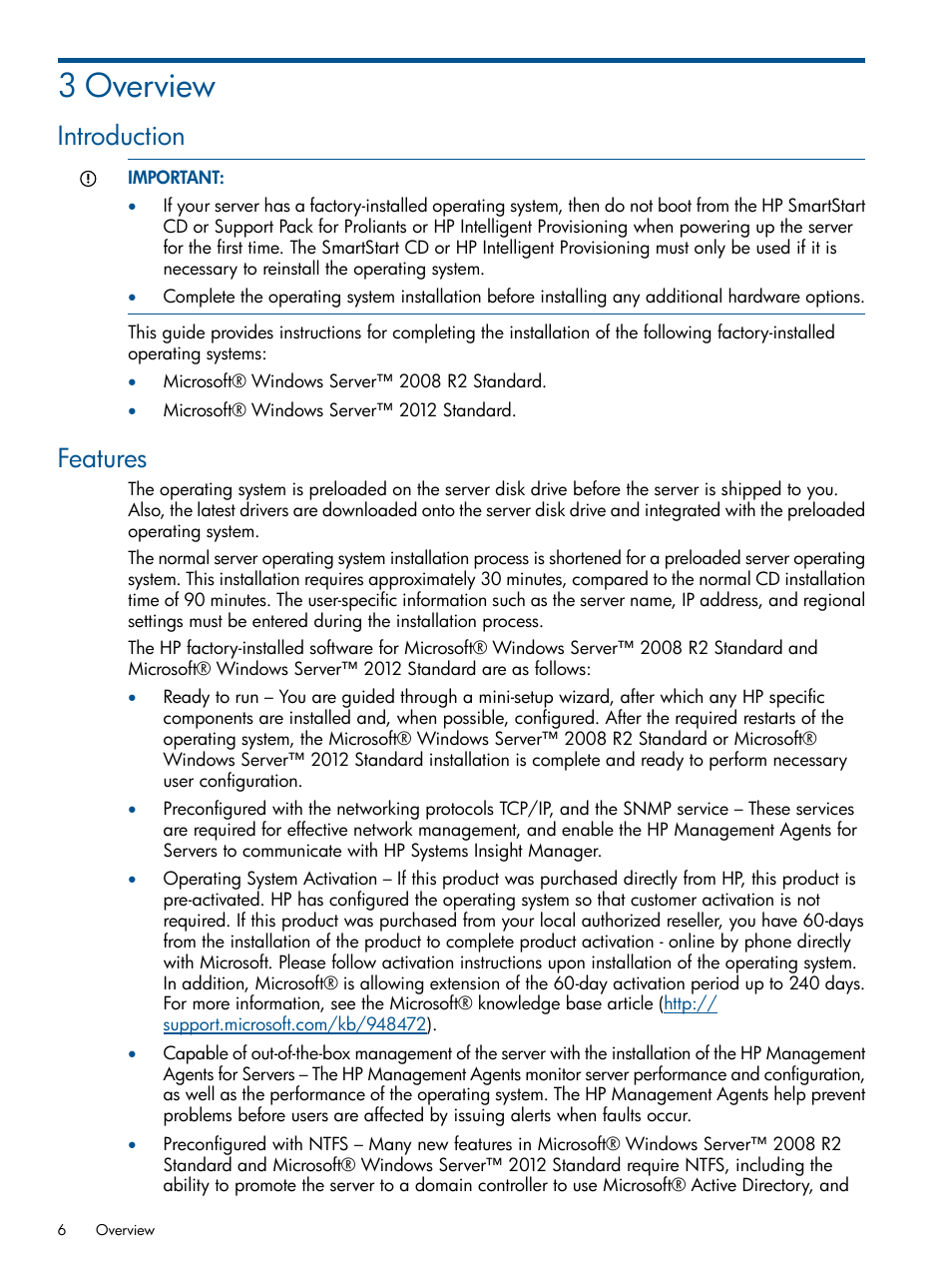 3 overview, Introduction, Features | Introduction features | HP ProLiant ML310 G3 Server User Manual | Page 6 / 30