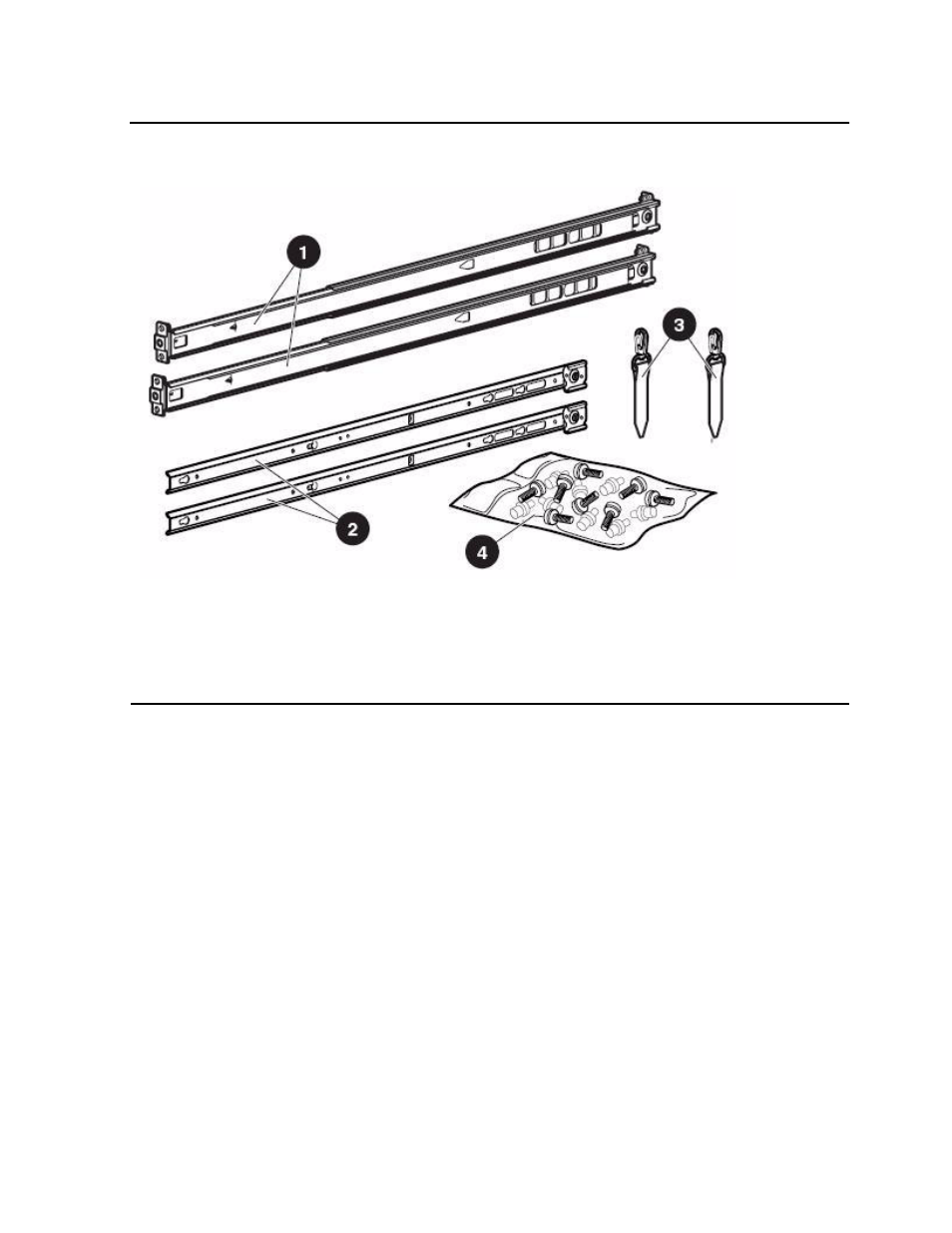 Figure 2-1, Rail kit components | HP Integrity NonStop J-Series User Manual | Page 14 / 44